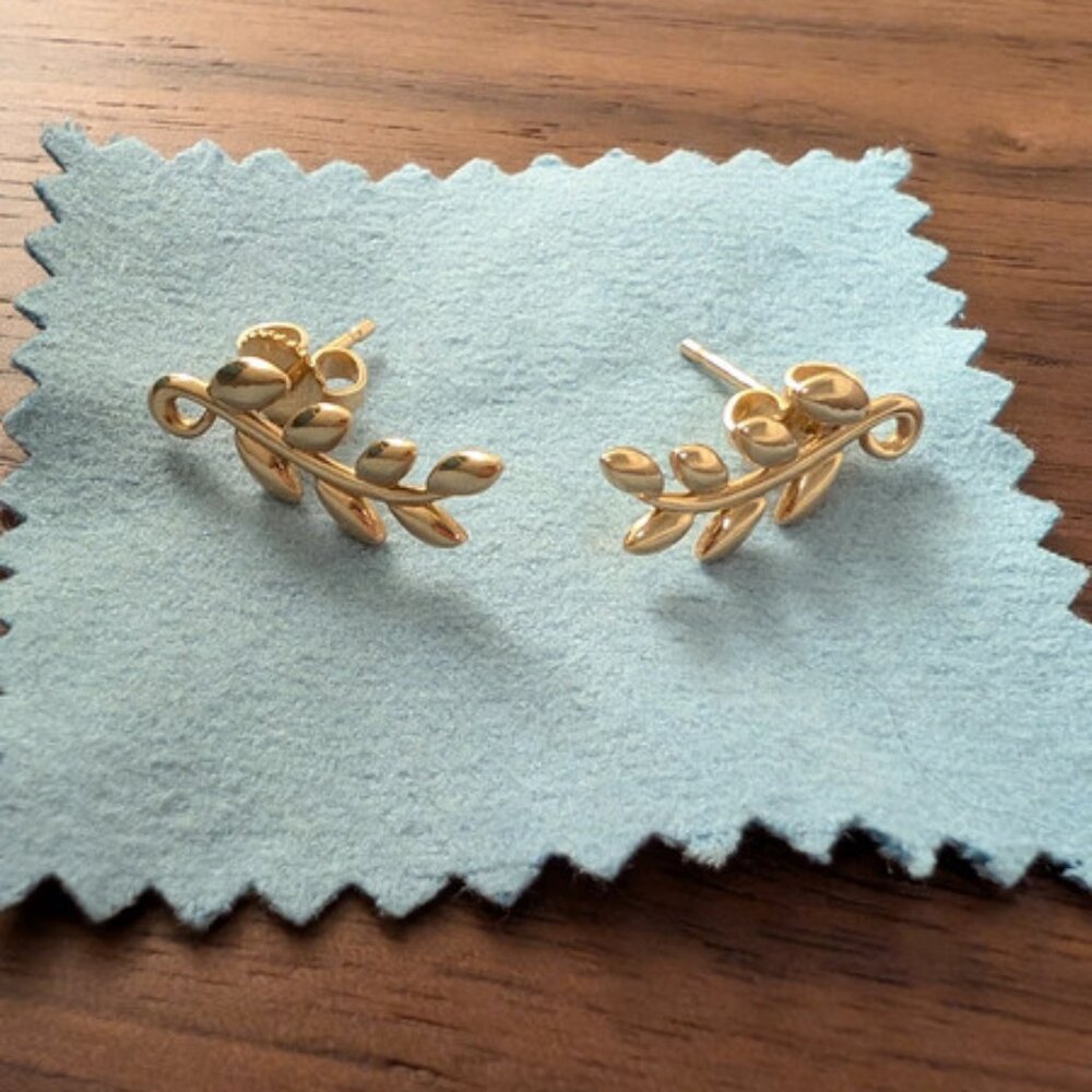 Tiffany Paloma Picasso Olive Leaf Climber Earrings - Yellow Gold